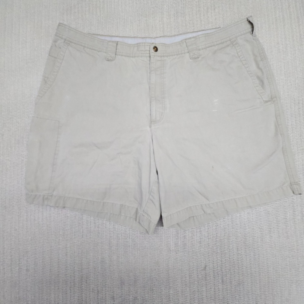 Columbia Vertex Cargo Shorts Mens 44 Beige Cotton Canvas Chino 8 Inseam Hiking